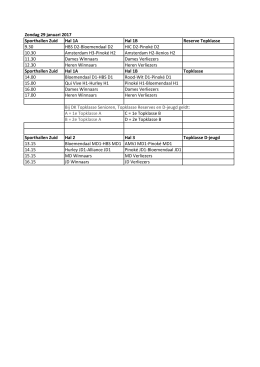 DK schema 2016-2017 Senioren en D jeugd 29-1-2017