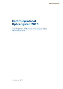 Controleprotocol Opbrengsten 2016