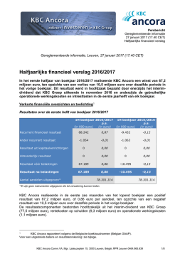 Halfjaarlijks financieel verslag 2016/2017