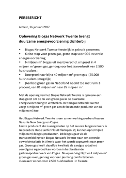Met de opening van het Biogas Netwerk Twente is