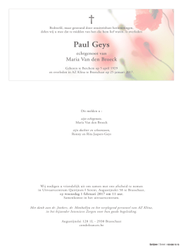 Paul Geys - Familiebericht