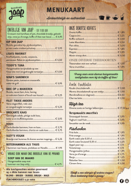 menukaart - Broodcafe JAAP