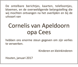 Cornelis van Apeldoorn opa Cees