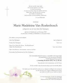 Marie Madeleine Van Roelenbosch