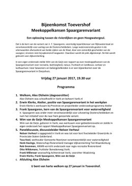 Programma Spaargarenvariant in Toevershof 27 januari