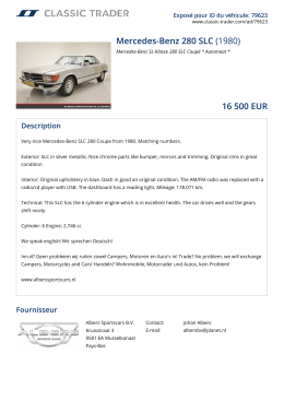 Mercedes-Benz 280 SLC (1980) 16 500 EUR