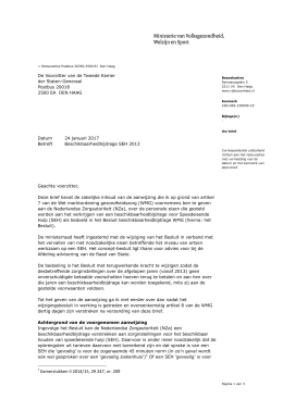Kamerbrief over beschikbaarheidbijdrage SEH 2013