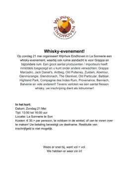 Whisky-evenement! - Wijnhuis Eindhoven