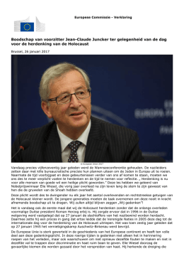 Boodschap van voorzitter Jean-Claude Juncker ter
