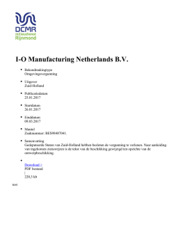 I-O Manufacturing Netherlands B.V.