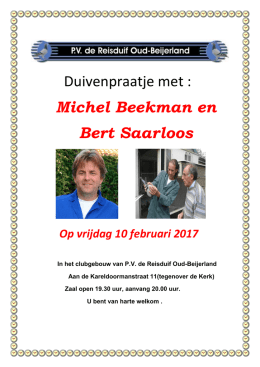Duivenpraatje met : Michel Beekman en Bert Saarloos