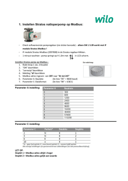1. Instellen Stratos natloperpomp op Modbus
