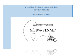 Untitled - Badmintonvereniging Nieuw Vennep