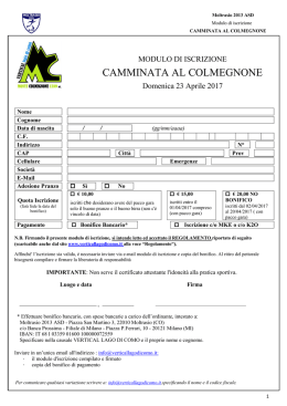 Modulo di iscrizione - Vertical lago di como