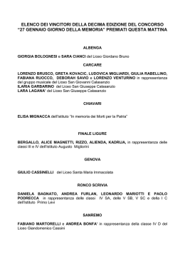 elenco dei vincitori della decima edizione del concorso