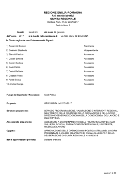 Delibera di GR n. 47 del 23/01/2017