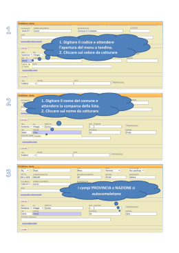 1. Digitare il codice e attendere l`apertura del menu a tendina. 2