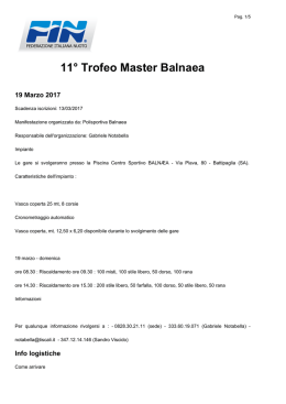 11° Trofeo Master Balnaea