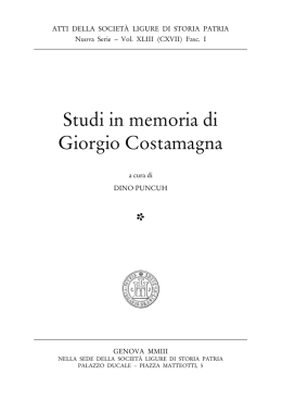 Studi in memoria di Giorgio Costamagna