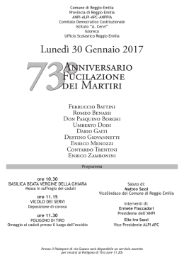 Locandina - Eventi - Comune di Reggio Emilia