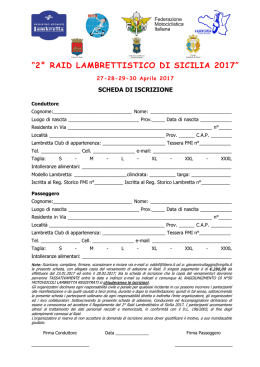 Scheda Iscrizione - Lambretta Club Sicilia