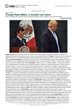 Trump-Pena Nieto, è scontro sul muro