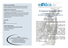 X Congresso Nazionale SISDCA