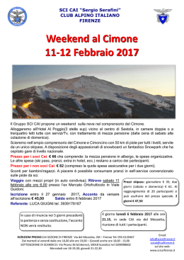 Weekend al Cimone 11-12 Febbraio 2017