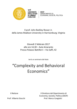 Complexity and Behavioral Economics