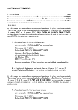 SCHEDA PARTECIPAZIONE