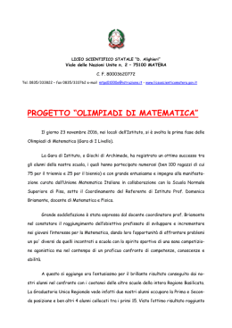 olimpiadi di matematica - Liceo Scientifico Statale "Dante Alighieri"