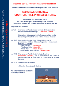 Programma - Cosp - Università degli Studi di Milano