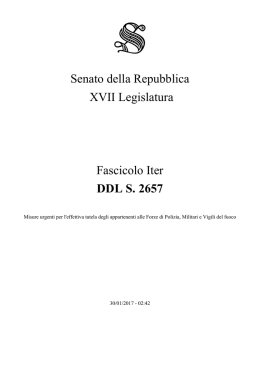 Senato della Repubblica XVII Legislatura Fascicolo Iter DDL S. 2657