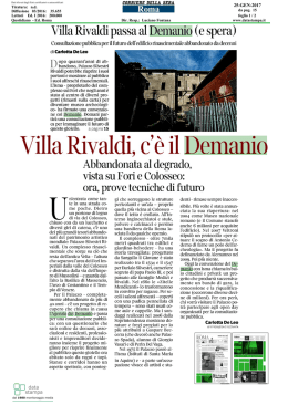 Corriere della Sera - Villa Rivaldi c`&egrave; il Demanio