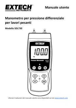 Manuale utente Manometro per pressione differenziale per