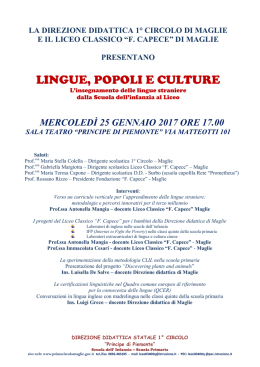 lingue, popoli e culture - "Principe di Piemonte"