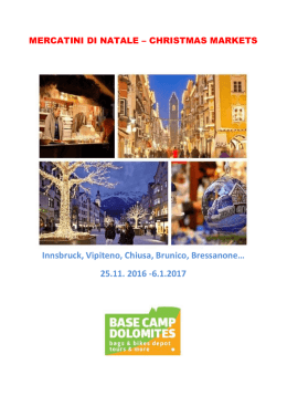 Innsbruck, Vipiteno, Chiusa, Brunico, Bressanone…