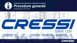 Procedure generali manutenzione e riparazione erogatori cressi sub