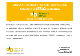 Certificazione dislessia amica - Liceo Artistico Statale "Giorgio
