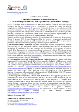 Il comunicato stampa - pdf - Direzione regionale Emilia Romagna