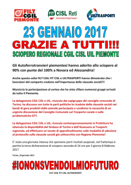 volantino ringraziamenti sciopero 23 gennaio 2017 CGIL CISL UIL