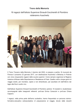 16 ragazzi dell`Istituto Superiore Einaudi