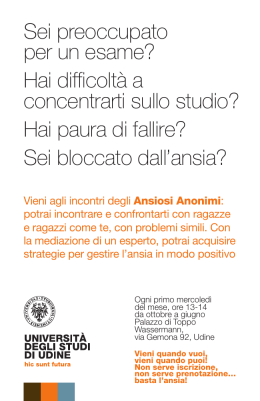 Ansiosi Anonimi - Università degli Studi di Udine