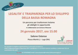 TrasparEnti Bassa Romagna, Programma 24 gennaio 2017