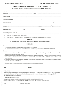 Domanda di iscrizione ad ATC RE4 di diritto - PDF