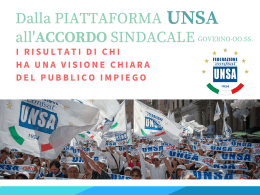 dalla piattaforma UNSA all`accordo sindacale - Confsal-UNSA