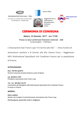 locandina evento.rtf - Azienda Sanitaria locale di Matera