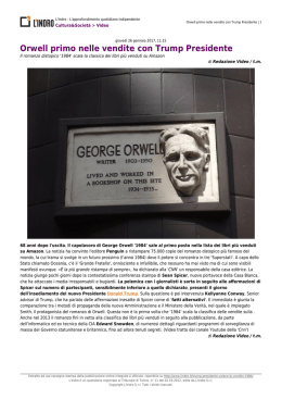 Orwell primo nelle vendite con Trump Presidente