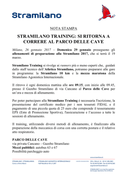 Locandina Stramilano Training 26.1.2017