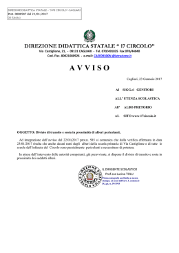 AVVISO - 17 Circolo Didattico Cagliari